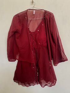 Burgundy Festive Co-ord Set