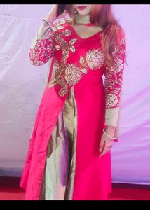 Red Embroidered lehenga 3 pc set