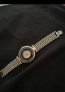 Elegant Two-Tone Beaded Watch