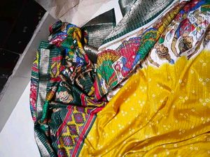 Yellow Printed Saree