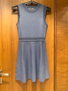 Blue Sleeveless Knit Dress