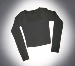 Chic Square Neck Long Sleeve Top
