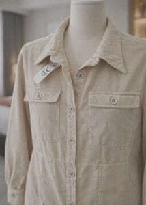 Beige Corduroy Shirt Dress🦋💐
