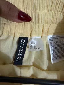 Light Yellow Crochet Trim Shorts