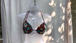 151110. Stylish Bikini Top with Floral Print