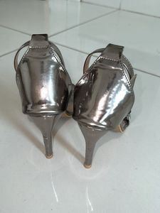 Metallic Strappy Heeled Sandals