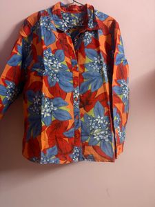 Vibrant Floral Print Button-Up Shirt