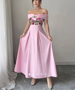 savana Off-Shoulder Floral Embroidered Dre