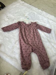 New Adorable Pink Heart Footie Pajamas