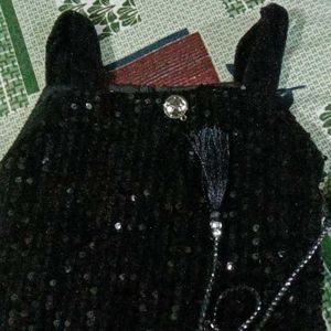 Sparkling Black Sequin Gown