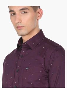 Men's Patterned Burgundy Shirt