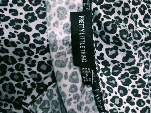 Leopard Print Slip Dress with High Slit