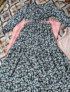 Floral Print V-Neck Dress