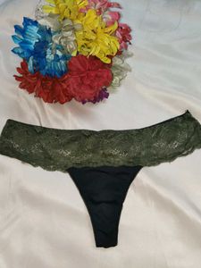 Lace Trim Thong Panty