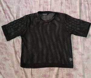 Black Fishnet Mesh Top
