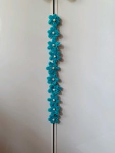 12 Pcs Teal Pipe Cleaner Flower Embellishments