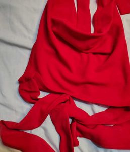 Sexy Red Halter Neck Crop Top