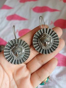 Brass Unique Tribal Face Earrings