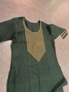 Combo of 2Elegant Green Embroidered Kurtas