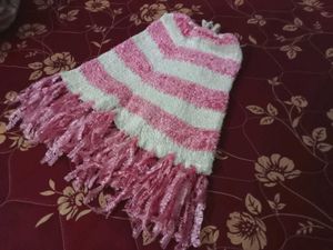 Striped pink woollen skirt for girls