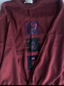 Clearance Sale🎀Maroon Embroidered Sweatshirt