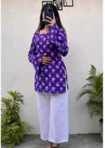 Vibrant Purple Floral Kurta Set