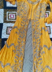 Embroidered Yellow Lehenga Choli Top
