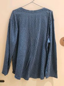 Blue Polka Dot Long Sleeve Top