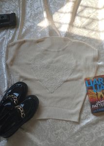 White Knitted Winter Top