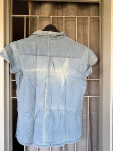 Light Wash Denim Button-Up Shirt