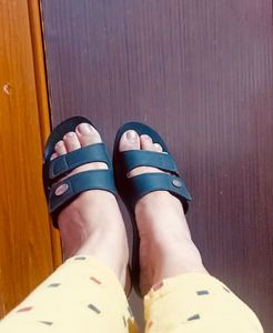 Aerowalk Women's Black Adjustable Sandals