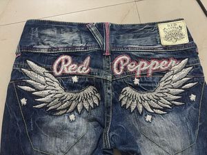Red Pepper Embroidered Wing Jeans