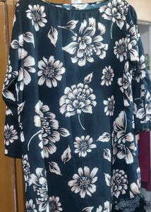 Tunic top navy blue large to xtra larg