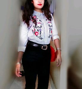 Mango Embroidered Shirt