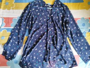 Cute Blue Dog Print Tunic