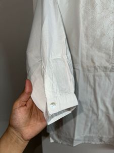 utsa westside Elegant White Cotton Broderie Kurta