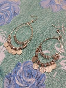 Boho Layered Hoop Earrings with Coin Charms