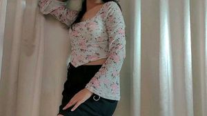 Floral Print Bell Sleeve Top