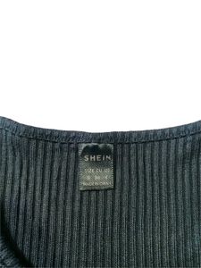Shein Size S/M Ribbed Skeleton Print Crop Tank Top
