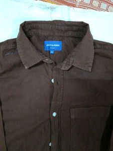 Brown oldmoney Linen shirt