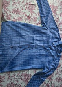 Men's Blue Plaid Button-Up Shirt