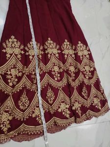 Elegant Embroidered Maroon gown with dupatta xxl