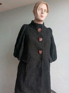 Vintage Black Textured Coat