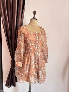 Floral Print Square Neck Dress