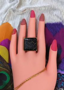 Vintage Black Square Ring