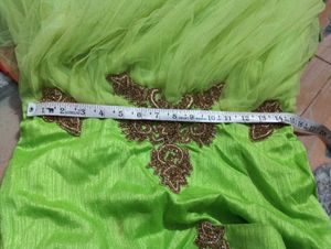 green beads gown