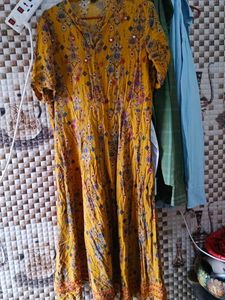 Vibrant Yellow Printed Kurta