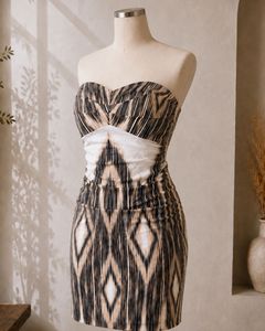 🤎Strapless Printed Bodycon Mini Dress 🤎