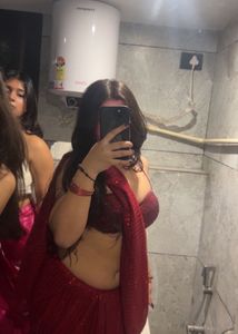 Red Sequin Saree