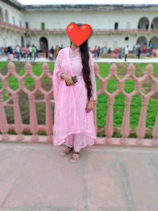 Traditional Pink Party Wear Suit With Inner Lining